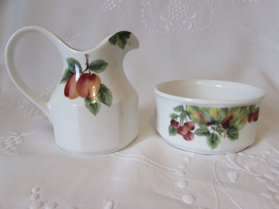 ROYAL DOULTON Everyday Vintage Grape Large Creamer & Sugar Etsy
