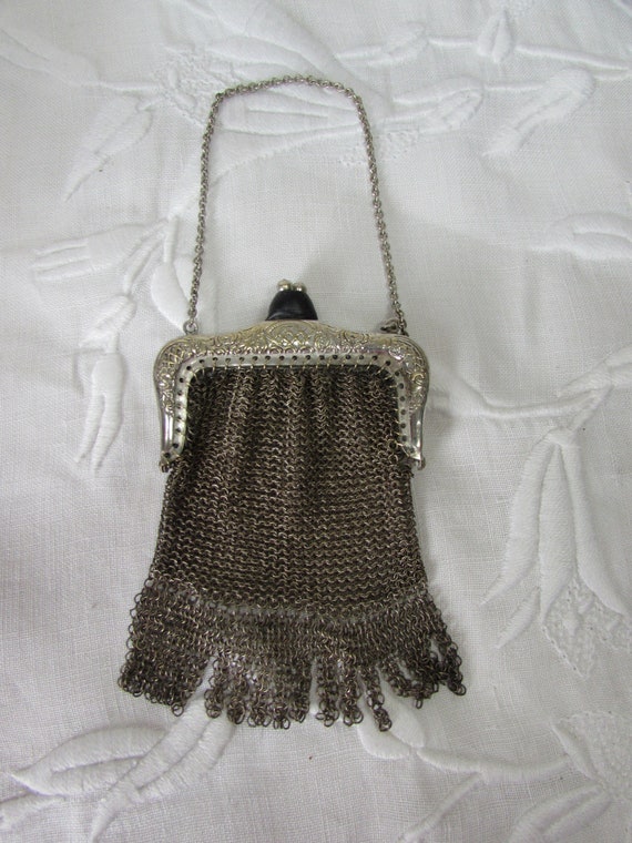 Chatelaine Mesh Chain Coin Purse, Antique/Vintage