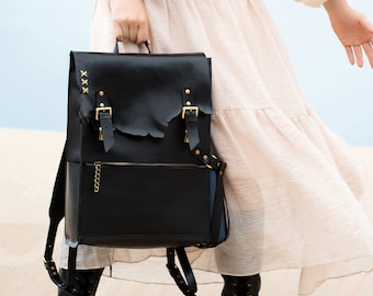 Convertible Leather Laptop Backpack Designer backpack Leather rucksack Shoulder Bag  Mens Leather Laptop Bag
