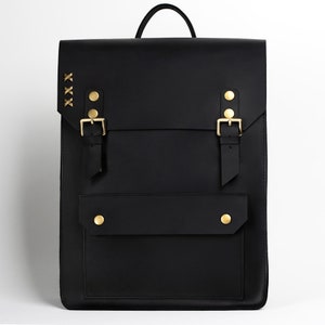Whether you're navigating the office or the city streets, this leather backpack is a versatile accessory.