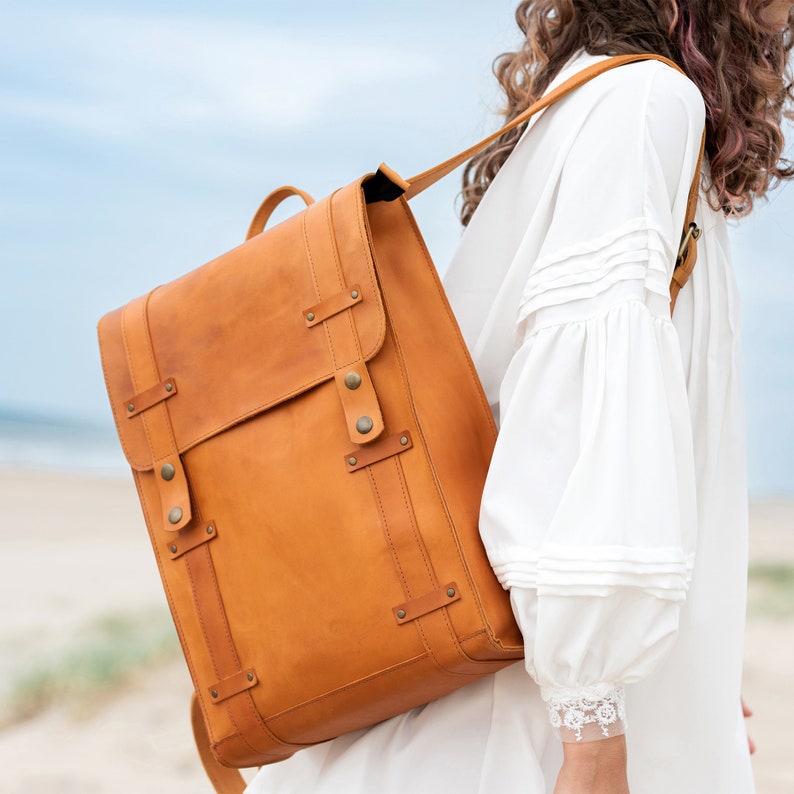 backpack made from thick natural leather to make your day better and comfy