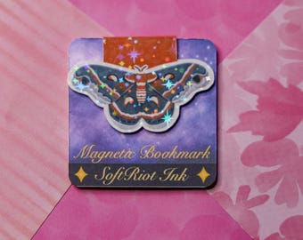 Marcador magnético holográfico de polilla Cecropia