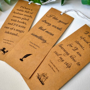 Little Women bookmark set of 3, feminist quotes, classic novel birthday gift for bookworm, March sisters quotes, sail my ship, Alcott gift