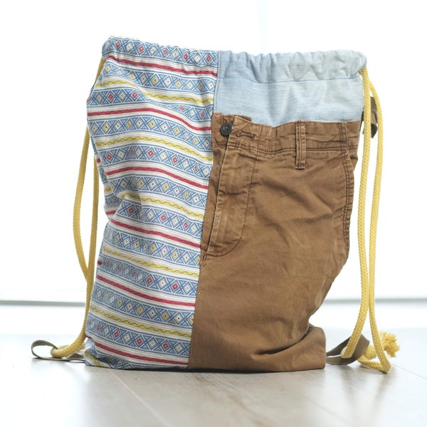 Handmade backpack / backpack / gym bag / upcycling / sustainability / colorful / hippie / boho / urban / handmade / backpack / bag