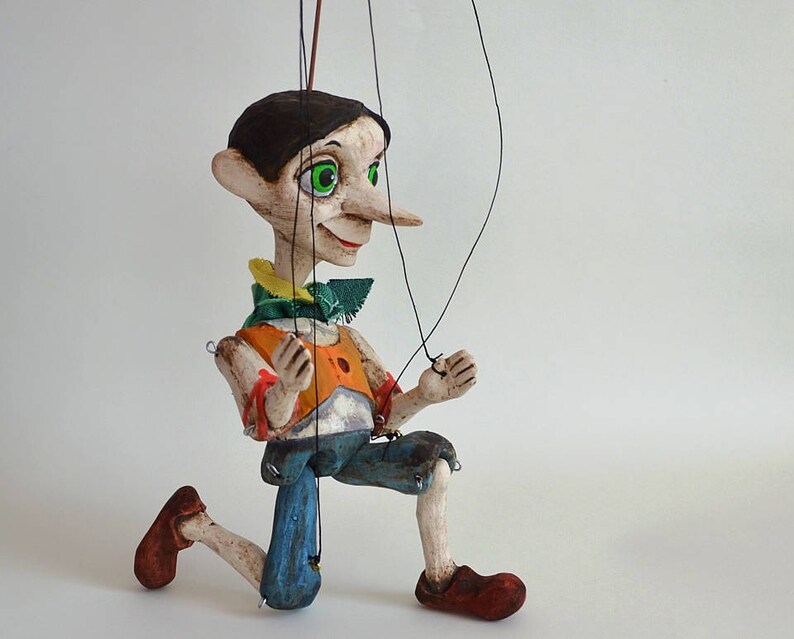 Clay Little Pinocchio Marionette Boy Puppet With Long Nose Etsy