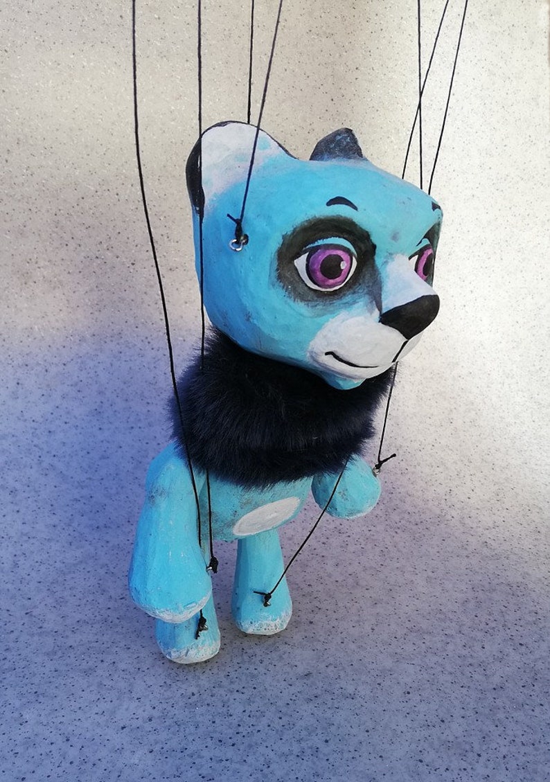 Blue bear Unique clay puppet 7 tall cute Etsy