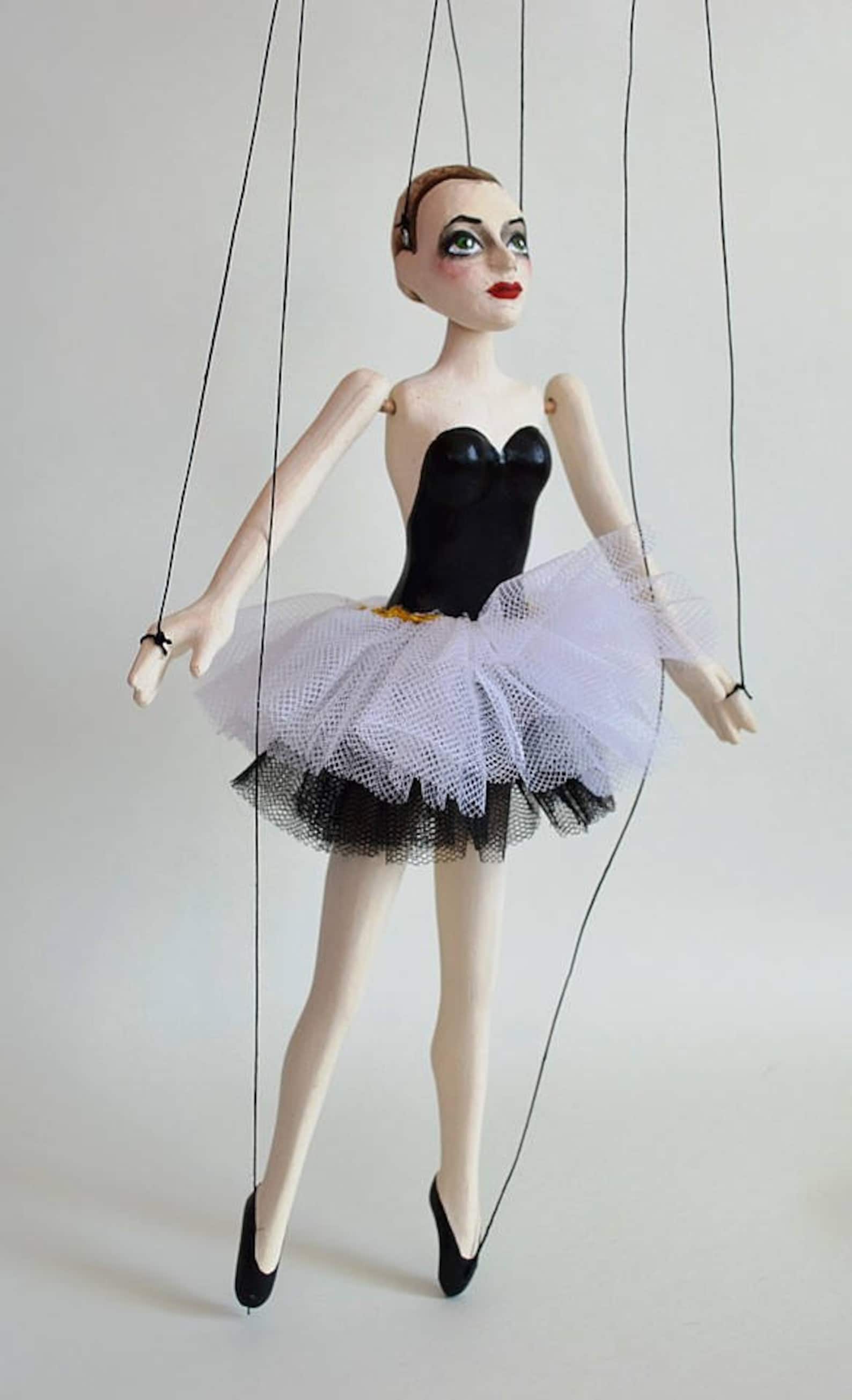 Little Black Balerina Handmade Clay Puppet Etsy
