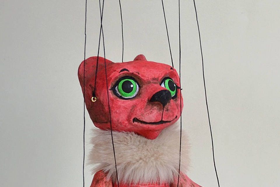 Red bear Handmade clay puppet 7 animal with Etsy