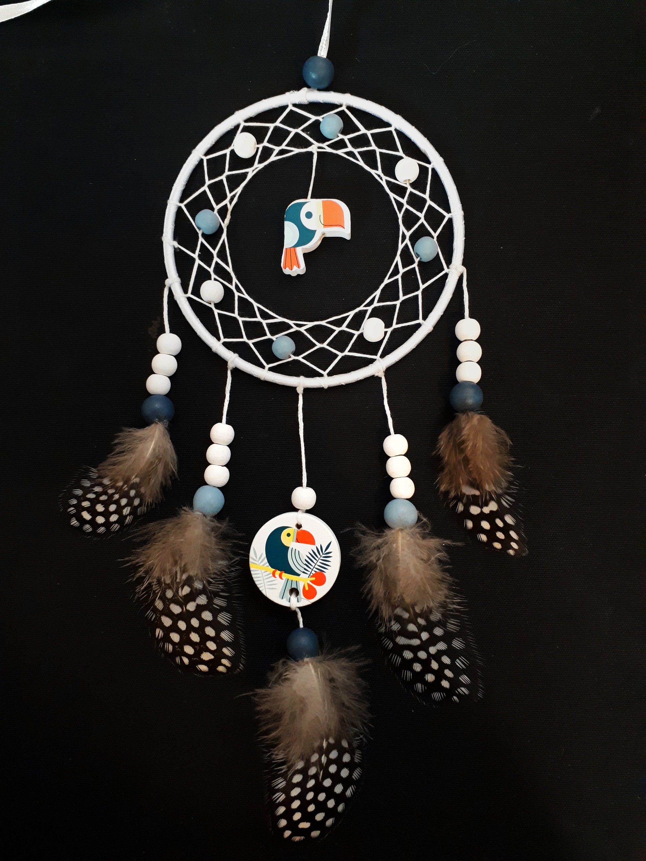 Attrape Rêves Dreamcatcher Capteur de Pour Bébé/Enfant Thème Toucan Bleu Turquoise