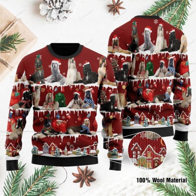 Discover Afghan Hound Ugly Christmas All Over Print Sweater