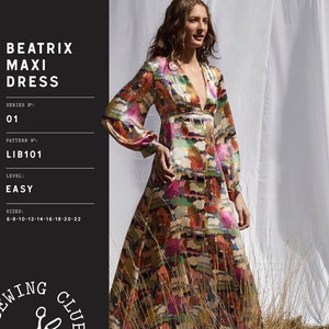 Liberty Beatrix Women’s Maxi Dress Beginner Sewing Pattern for Easy Dressmaking Ladies Summer Fashion