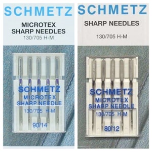 Premium Quality Schmetz Microtex Sharp Sewing Machine Needles 5 Pack 130/705  80/12 90/14 Sewing Quilting Tools Notion