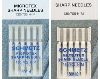 Premium Quality Schmetz Microtex Sharp Sewing Machine Needles 5 Pack 130/705  80/12 90/14 Sewing Quilting Tools Notion