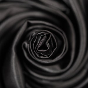 Polyester Satin Fabric Black Fabric (Remnant-230cmx130cm) Fabric Apparel Fabric Bridal Fabric Fashion Fabric Clothing Craft Supplies