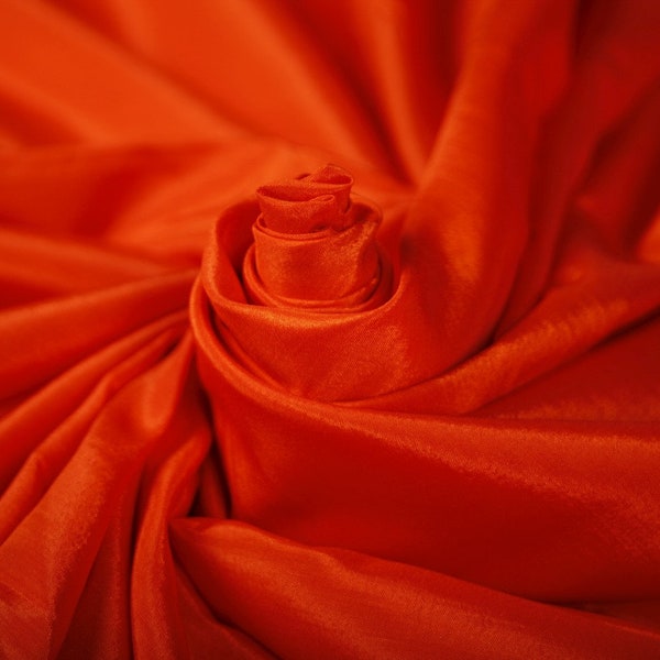Polyester Silk Embroidered Bright Orange Fabric (Remnant-170cmx115cm) Apparel Fabric Bridal Fabric Fashion Fabric Clothing Craft Supplies