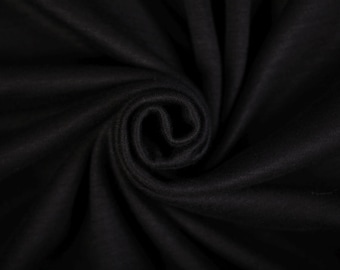 Black Cotton Jersey Fabric (Remnant-105cmx80cm) Fashion Fabric Apparel Fabric Quilting Fabric Clothing Fabric Craft Supplies