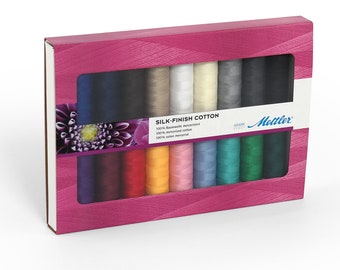 Premium Mettler Silk Finish Cotton 150 m - Standard Selection, Multicolored 150 meter Thread Kit Haft Rękodzieło Materiały rzemieślnicze 18 PACZEK