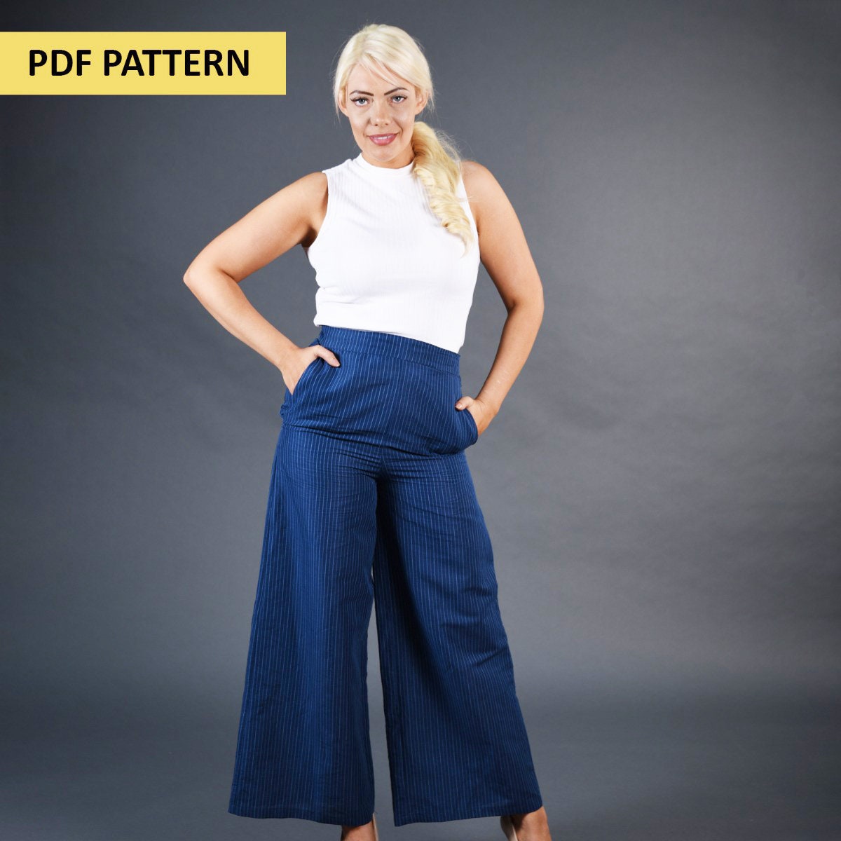 Jersey plus size palazzo cheap pants