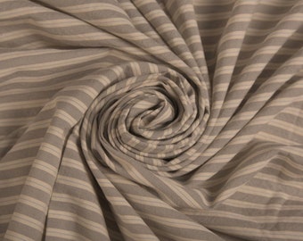 Striped Jersey Fabric grey and white Fabric Fabric Remnant Fashion Fabric Apparel Fabric Quilting Fabric Clothing Fabric Craft Supplies