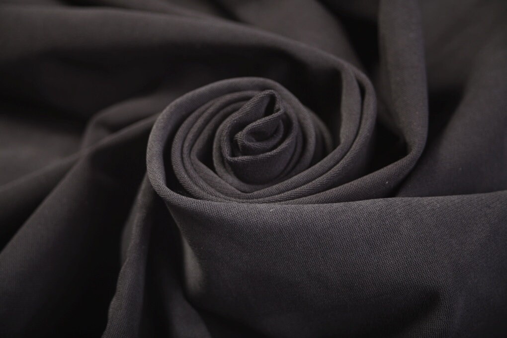 black stretch cotton fabric
