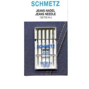 Peut inclure: Un paquet d'aiguilles &agrave; coudre pour jean de taille 70/10, &eacute;tiquet&eacute; "SCHMETZ JEANS-NADEL JEANS NEEDLE 130/705 H-J".