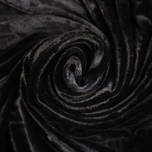 Premium Velours Stoff Schwarz Stoff Uni (195cm x 135cm Stück) Reststoff Schnittstoff Modestoff Kleidung Bastelbedarf Stoff