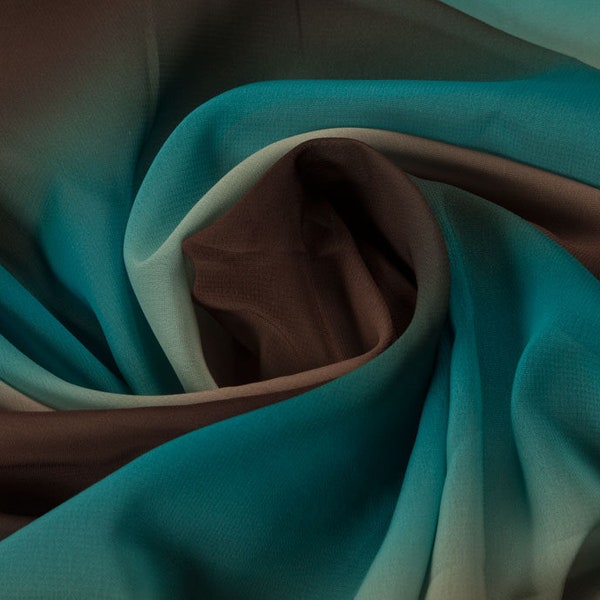 Polyester Fabric Georgette Fabric Blue Ombre Fabric Over-Lays Fabric Fashion Fabric Vintage Clothing Textile Fabric Sample Available Crafts