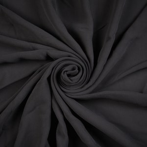 Wool Crepe Black Fabric (Remnant-85cmx120cm) Fabric Fabric Cut off Fabric Fashion Fabric Clothing Crafts Supplies