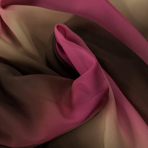 Polyester-Stoff Georgette-Stoff Pink Ombre-Stoff Overlays-Stoff Modestoff Vintage-Bekleidung Textilmuster Vorhanden Kunsthandwerk