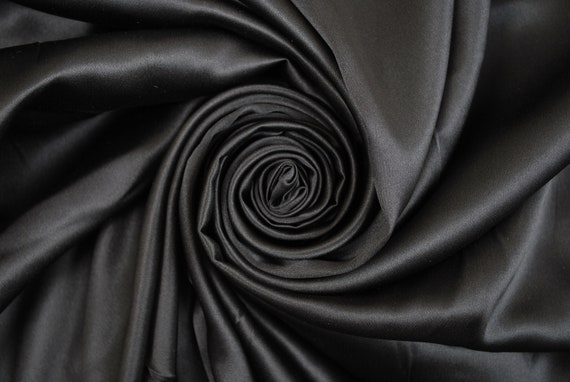 Black Polyester Satin fabric/material 