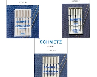 Agujas para máquina de coser jeans Schmetz de primera calidad, paquete de 5, 130/705 H-J 70/10 80/12 100/16, herramientas de costura y acolchado Notion