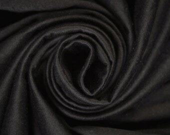 100% Cotton Jersey Black fabric (Remnant-100cmx60cm) Fabric Fashion Fabric Interior Fabric Plain Fabric Clothing Fabric Craft Fabric