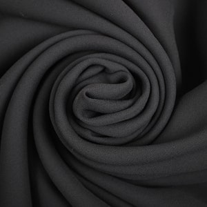 Polyester Georgette Stoff Schwarzer Stoff Schiere Stoff (135cm x180cm Stück) Reststoff Schnittstoff Mode Kleidung Bastelbedarf