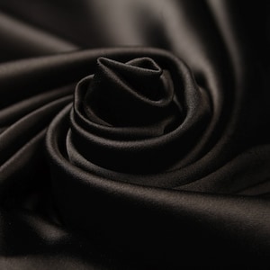 100% Polyester Satin Black Fabric (Remnant-85cmx90cm) Fabric Cut off Fabric Fashion Fabric Clothing Craft Supplies