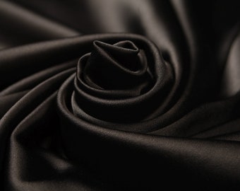 100% Polyester Satin Black Fabric (Remnant-85cmx90cm) Fabric Cut off Fabric Fashion Fabric Clothing Craft Supplies
