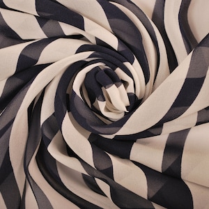 Polyester Fabric Blue White Fabric Stripe Fabric Over-Lays Fabric Fashion Fabric Vintage Clothing Textile Fabric Sample Available Crafts