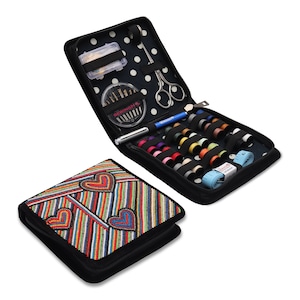 Beautiful Hand Beaded Sewing Kit | Haberdashery Set | Eco Friendly | Hand Embroidered New Year Gift for her | Compact Travel Pouch