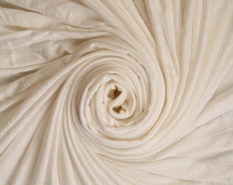 Polyester Super Soft Stretch Jersey Weiß Stoff (Rest-150cmx130cm) Glatte Sheen Fashion Fabric Textile Polsterung Bastelbedarf
