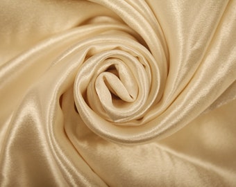 Polyester Satin-Stoff Elfenbein-Stoff Creme-Stoff Stoff Reststoff Stoff Modestoff Bekleidung Bastelbedarf