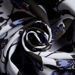 Polyester Floral Print Fabric Blue - Fabric By The Meter - Apparel Fabric Home Decor Fabric Quilting Fabric Upholstery Fabric Craft Supplies