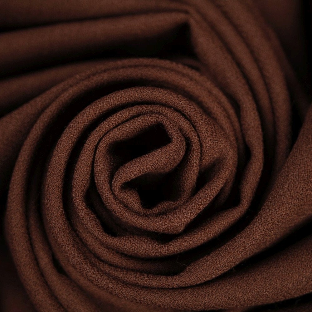 Cotton Crepe Chocolate Brown Fabric remnant-145cmx120cm Plain