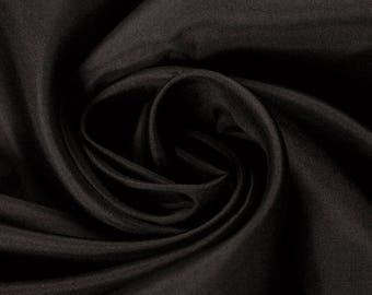 100% Silk Smooth Black Transparent Fabric Lining Fashion Fancy Dress Fabric by Metre 138cm width in 0.5m lengths