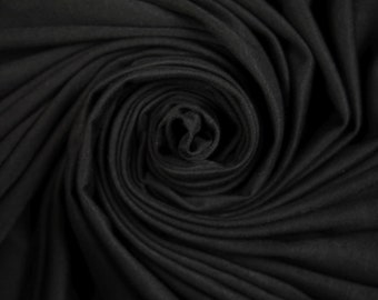 Tissu 100 % rayonne élasthanne noir (Veste-165 cm x 155 cm) Tissu lisse Tissu doux Tissu tendance Textile vintage pour vêtements