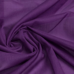 100% Cotton Fusing Interlining Purple Fabric Plain Material for Crafts Clothing Summer Fashion, Fabric By The Metre 147cm width