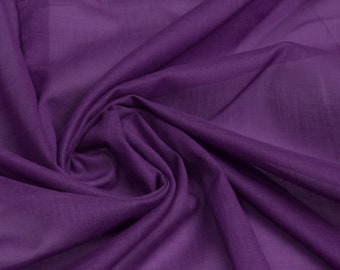 100% Cotton Fusing Interlining Purple Fabric Plain Material for Crafts Clothing Summer Fashion, Fabric By The Metre 147cm width