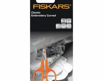 Premium Quality Fiskars Scissors Classic Curved Shears: 10cm/4in Cutting Fabric Right Handed Sewing Tools Crafts Supplies