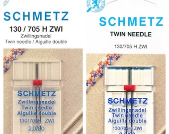 Schmetz Ago Doppio Per Macchina Da Cucire – Misura 100/16, 2,5 Mm – Ago Gemello Con Alette Laterali