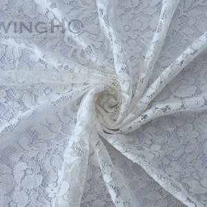 Bridal White French Lace Lightweight Guipure Boho Lace Fabric with Scallops for Bridal Wear in United Kingdom (UK)