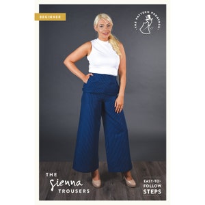 The Pattern Preacher Sienna Women’s Palazzo Pant Beginner Sewing Pattern for Easy Dressmaking Ladies Wide Leg Fashion Trousers