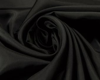 Premium 100% Silk Black Lining Lightweight Fashion Formal Dress Material Fabric By Metre 136cm width in 0.5m lengths
